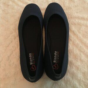 'Blondo' Waterproof Navy Brooklyn Knit Flats - Size 7.5